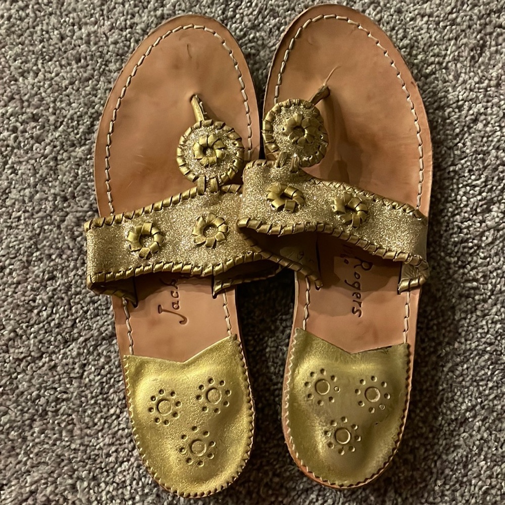Gold Glitter Jack Rogers 9